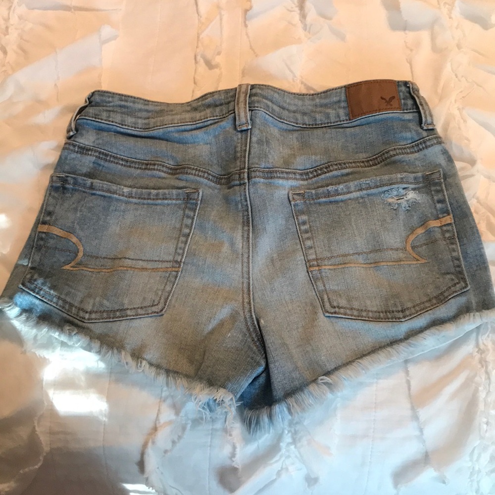 Light wash denim shorts